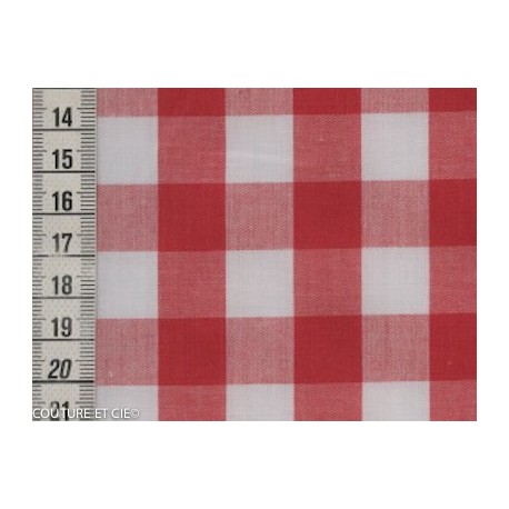 Tissu vichy rouge 16 mm dans Tissus Carreaux par Couture et Cie