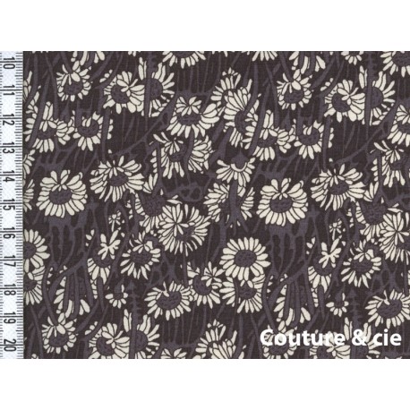 Popeline de coton Liberty Koharu noir, x10cm dans Popelines imprimées par Couture et Cie