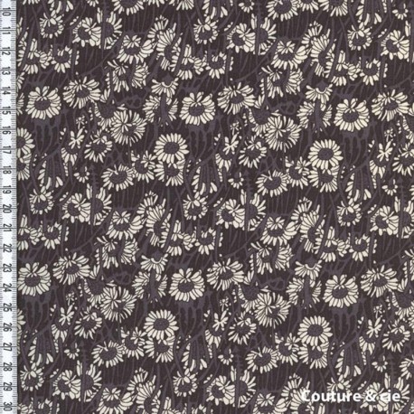 Popeline de coton Liberty Koharu noir, x10cm dans Popelines imprimées par Couture et Cie
