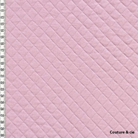 Jersey matelassé France Duval Stalla rose pâle, x10cm dans FRANCE DUVAL STALLA par Couture et Cie