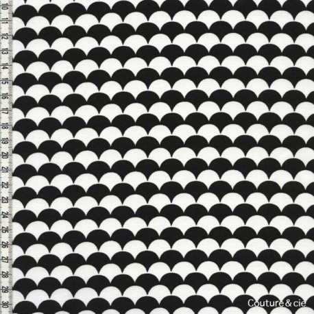 Tissu Namisca noir et blanc, coupon 85x150cm dans LINNAMORATA par Couture et Cie