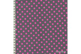 Tissu \\"Neo Dot\\" gris à pois rose fluo dans MICHAEL MILLER par Couture et Cie