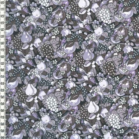 Tissu Liberty Osbornes gris, x10cm dans Batistes Tana Lawn par Couture et Cie