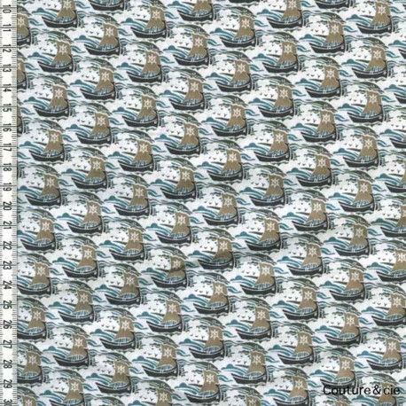 Tissu Liberty Samols gris dans Batistes Tana Lawn par Couture et Cie