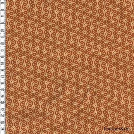 Tissu Asanoha moutarde, coupon 95x110cm dans Motifs traditionnels par Couture et Cie