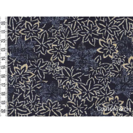 Tissu feuilles d'érable bleu indigo dans Motifs traditionnels par Couture et Cie