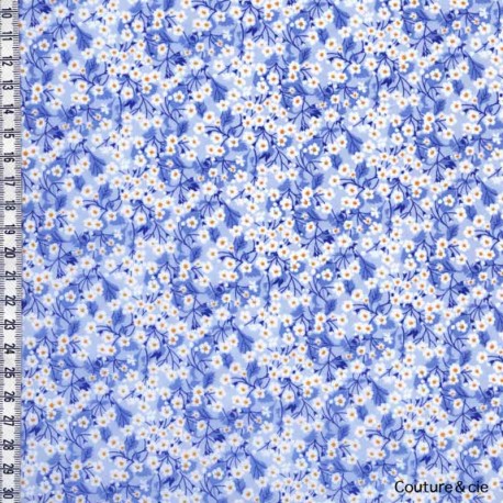 Tissu Liberty Mitsi Valeria bleu layette, x10cm dans Batistes Tana Lawn par Couture et Cie