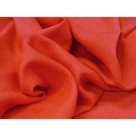 Fine toile de lin rose corail dans Lins par Couture et Cie