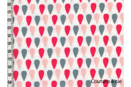 Tissu natté coton Cloud tears rose et gris x10cm dans LINNAMORATA par Couture et Cie
