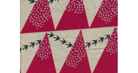 Tissu Echino coton lin Hill rouge dans TISSUS JAPONAIS par Couture et Cie