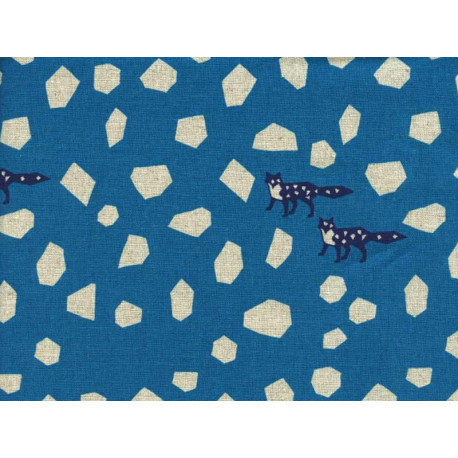 Tissu canvas Echino Stone bleu x10cm dans TISSUS JAPONAIS par Couture et Cie