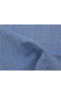 Tissu Lange en coton bio à carreaux faux uni bleu Etendard x10cm dans TISSUS BIOLOGIQUES par Couture et Cie