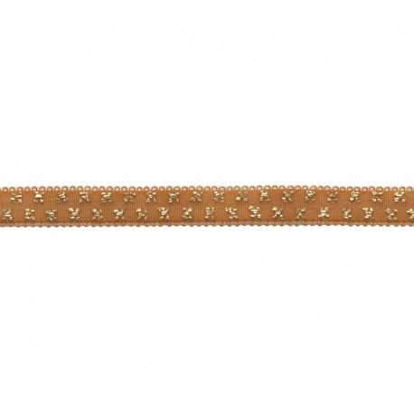 Elastique camel pois lurex doré 10mm, x10cm dans Mercerie par Couture et Cie