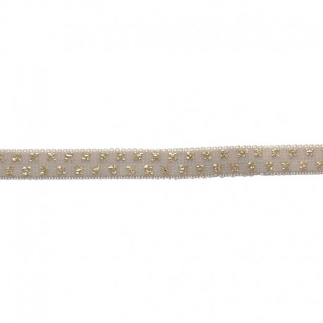Elastique nude pois lurex doré 10mm, x10cm dans Mercerie par Couture et Cie