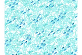 Tissu Cotton and Steel Kaikoura Little Fish aqua, x10cm dans Accueil par Couture et Cie