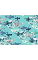 Tissu Cotton and Steel Kaikoura requin, x10cm dans Accueil par Couture et Cie