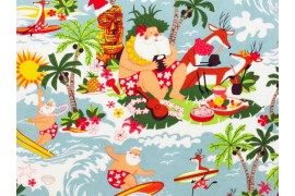 Tissu Alexander Henry Surfin' Christmas Père Noël, x10cm dans Accueil par Couture et Cie
