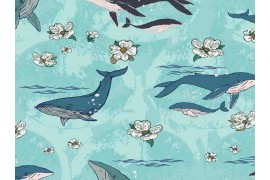Tissu Art Gallery Fabrics Enchanted Voyage, baleine, x10cm