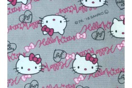 Tissu Hello Kitty Oxford gris, x10cm