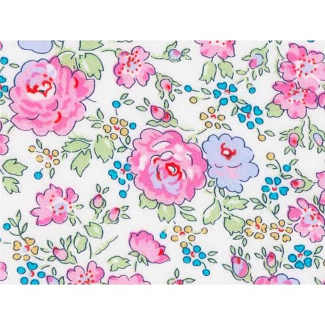 Tissu Liberty Felicite bleu et rose, x10cm dans Batistes Tana Lawn par Couture et Cie