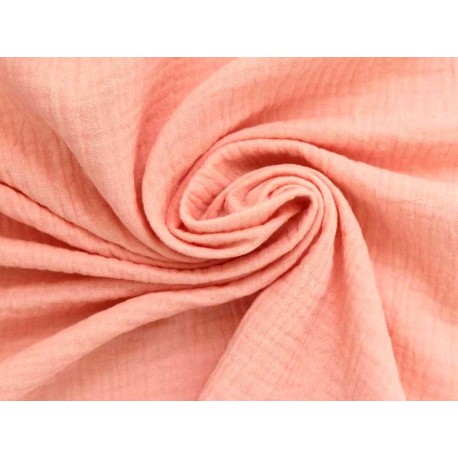 Double gaze gaufrée rose blush, x10cm dans Accueil par Couture et Cie