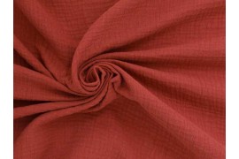 Tissu Double gaze coton tomette, x10cm dans Double gaze par Couture et Cie