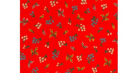 Tissu Rifle Paper Strawberry Fields rouge, x10cm dans Rifle Paper Co par Couture et Cie