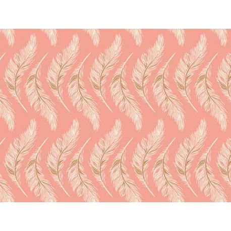 Tissu Art Gallery Fabrics Homebody plumes fond rose, x10cm dans ART GALLERY FABRICS par Couture et Cie