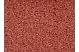 Double gaze brodée coton marsala x10cm dans PAR MATIERE par Couture et Cie