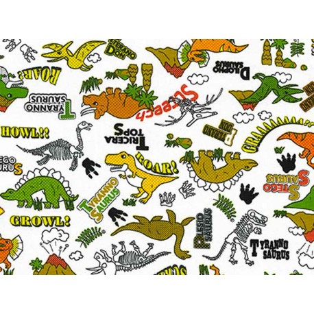 Tissu Kokka Dinosaure, x10cm dans Tissus Enfantins par Couture et Cie