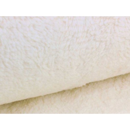 Fourrure écrue mouton en coton biologique GOTS, x10cm dans TISSUS BIOLOGIQUES par Couture et Cie