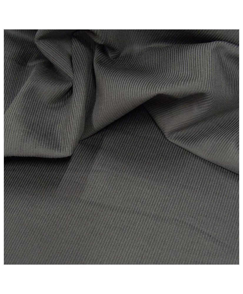 Tissu velours milleraies gris étain, x10cm dans Accueil par Couture et Cie