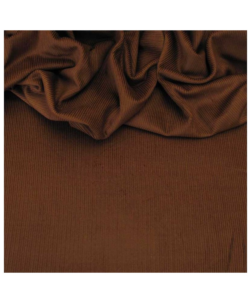 Tissu velours milleraies chocolat, x10cm dans Accueil par Couture et Cie