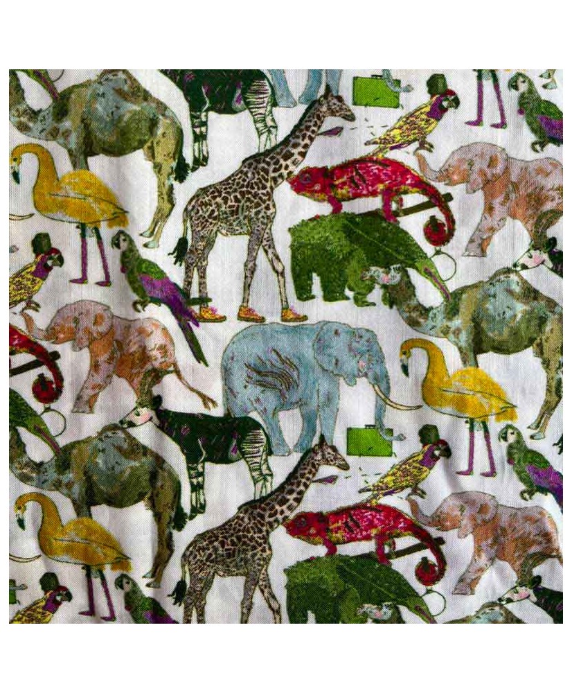 Tissu Liberty Queue for the zoo C, x10cm dans Accueil par Couture et Cie