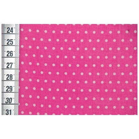 Tissu Petit Pois rose bonbon, x10cm dans Tissus par Couture et Cie